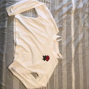 White long sleeve cropped shirt